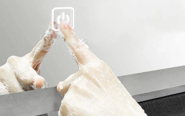 Дзеркало Dusel LED DE-M3051 70x90 Сенсорне включення + підігрів + годинник / темп - фото 1