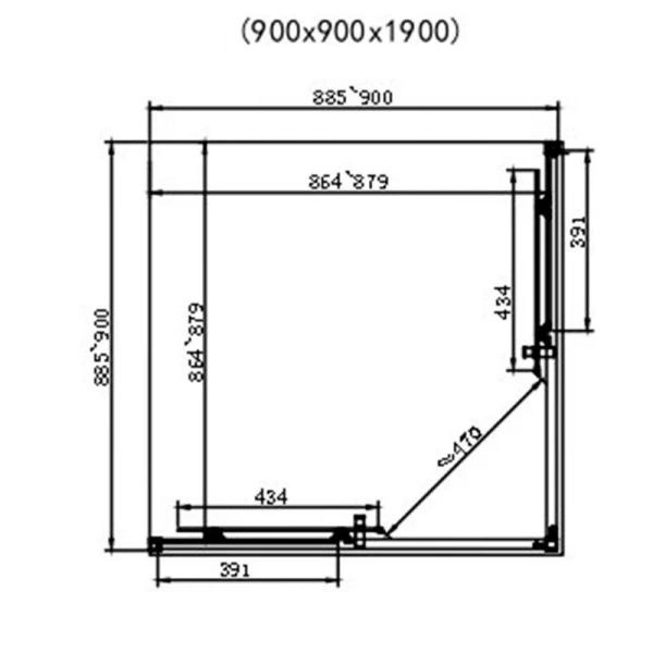 Душова кабіна Dusel EF-184BP Black Matt Paint 900x900x1900 518494 - фото 1