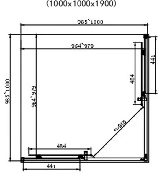Душова кабіна Dusel EF-184BP Black Matt Paint 1000x1000x1900 - фото 2