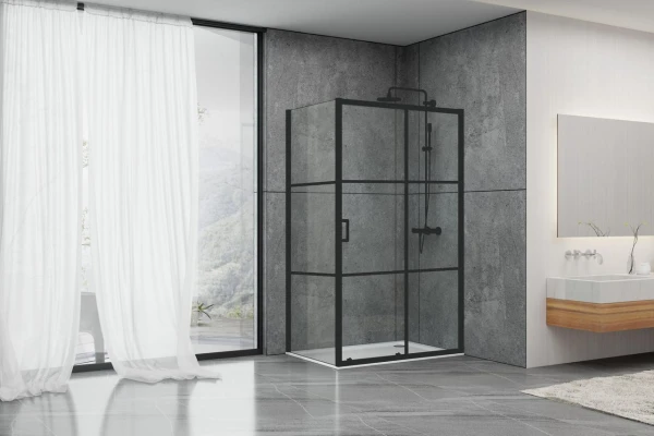 Душова кабіна Dusel EF-185BP + EF181BP Black Matt Paint (120x80 см) - фото 3