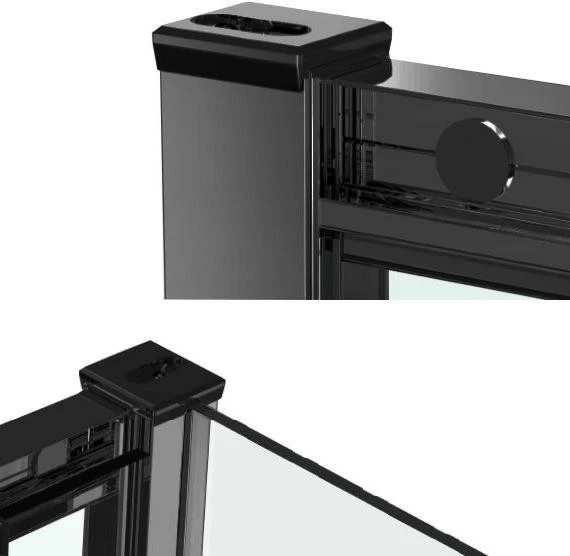 Душова кабіна Dusel EF185BP/EF181BP Black Matt Paint, 120х90х190, двері розсувні, скло прозоре - фото 2
