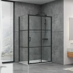Душевая кабина Dusel EF185BP / EF181BP Black Matt Paint, 120х90х190, двери раздвижные, 518592