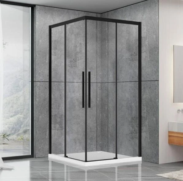 Душова кабіна Dusel DL194B Black Matt, 900*900, двері розсувні, прозоре скло - фото 0
