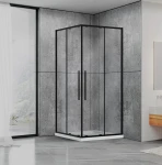 Душевая кабина DUSEL DSL194B Black Matt 900*900, двери раздвижные, стекло прозрачное, 519493