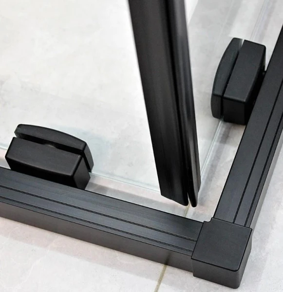 Душова кабіна DUSEL DSL194B Black Matt 100х100х190 см, двері розсувні, прозора - фото 4