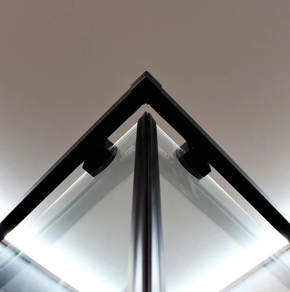 Душова кабіна DUSEL DSL194B Black Matt 100х100х190 см, двері розсувні, прозора - фото 5