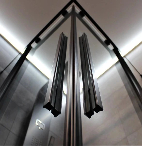 Душова кабіна DUSEL DSL194B Black Matt 100х100х190 см, двері розсувні, прозора - фото 9