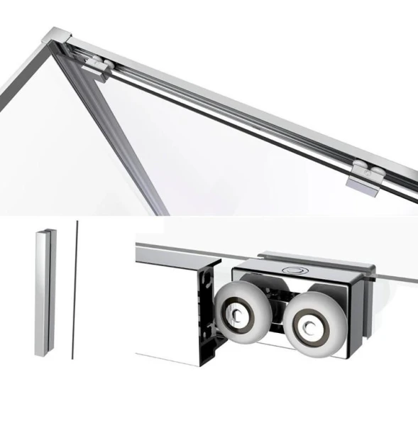 Душова кабіна Dusel DSL191+195 Chrome 120х80х190 см, двері розсувні - фото 2