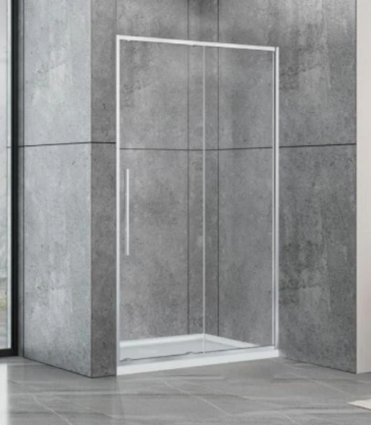 Душові двері в нішу Dusel DSL191 Chrome розсувні, скло прозоре (140х190 см) - фото 0