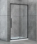Душові двері в нішу Dusel DSL191B Black Matt, розсувні, прозоре скло (140×190 см)