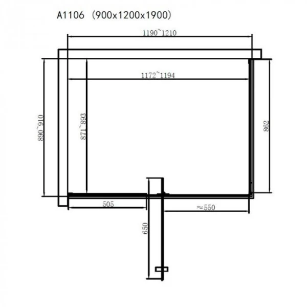 Душова кабіна Dusel A1106 1200x900x1900 - фото 3