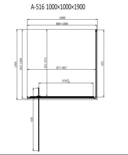 Душова кабіна Dusel А-516, 100х100х190, двері розпашні, тоноване скло - фото 14
