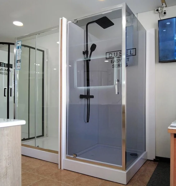 Душова кабіна Dusel А-516, 100х100х190, двері розпашні, тоноване скло - фото 5