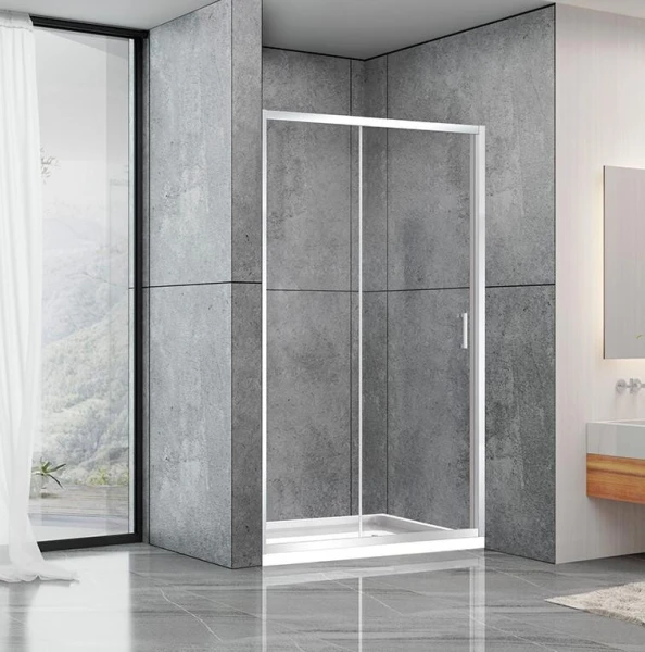 Душові двері в нішу Dusel FА-512 розсувні, скло прозоре, 160х190 - фото 0