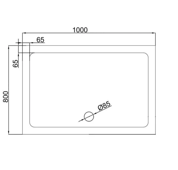 Душовий піддон Dusel D104 прямокутний, 100х80х13,5 см - фото 3