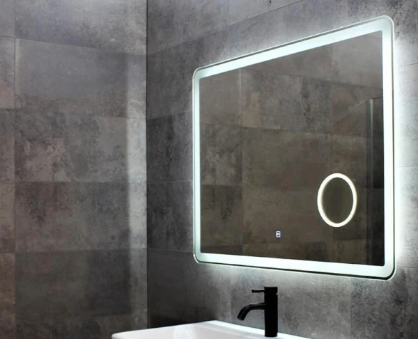 Дзеркало DUSEL LED DE-M3051 100смх75см сенсорне включення + підігрів+ годинник / темп + збільшувальна лінза - фото 1