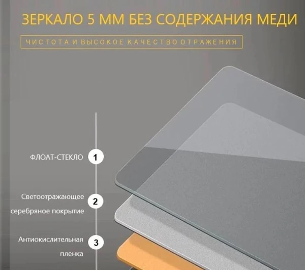 Дзеркало DUSEL LED DE-M3051 100смх75см сенсорне включення + підігрів+ годинник / темп + збільшувальна лінза - фото 14