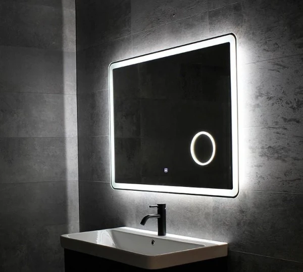 Дзеркало DUSEL LED DE-M3051 100смх75см сенсорне включення + підігрів+ годинник / темп + збільшувальна лінза - фото 4