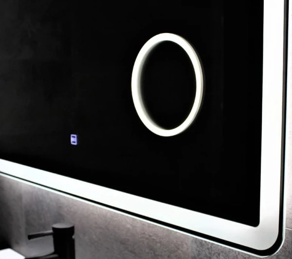 Дзеркало DUSEL LED DE-M3051 100смх75см сенсорне включення + підігрів+ годинник / темп + збільшувальна лінза - фото 7