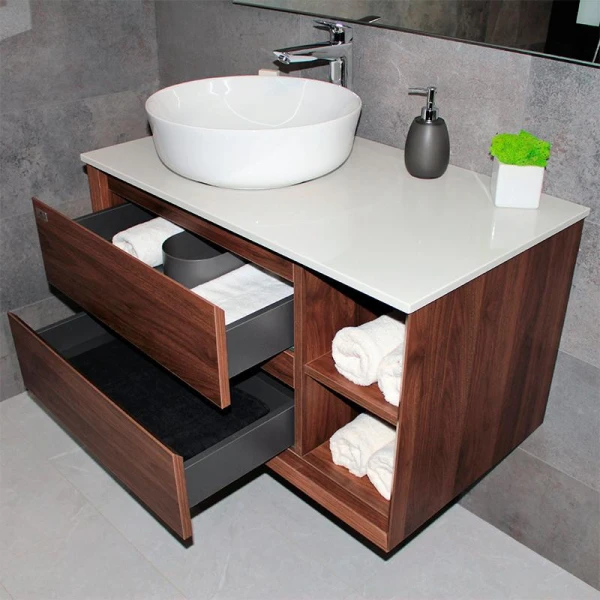 Тумба з раковиною REXON Terra RX191W/090 Walnut 19190W - фото 3