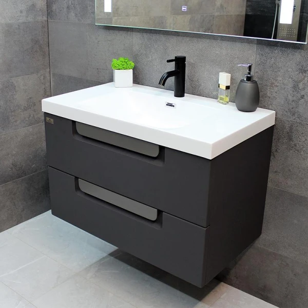 Тумба з раковиною REXON Salendo RX137SG/080 Silk Grey 13780S - фото 7