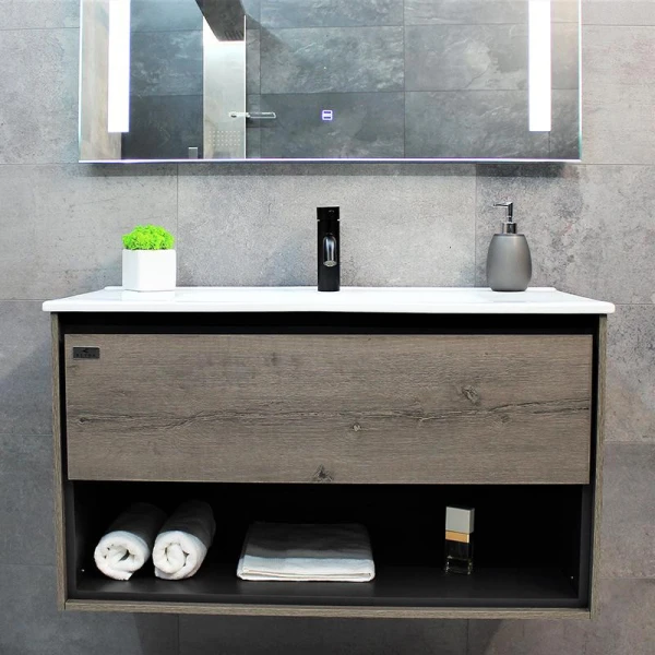 Тумба з раковиною REXON Roble RX199A/090 Dracula Oak 19990D - фото 0