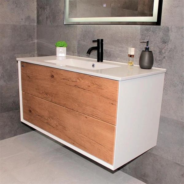 Тумба з раковиною REXON Reina RX95/100 Glossy White/Mo 19510M - фото 3