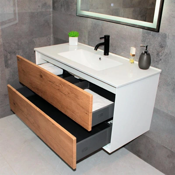 Тумба з раковиною REXON Reina RX95/100 Glossy White/Mo 19510M - фото 7