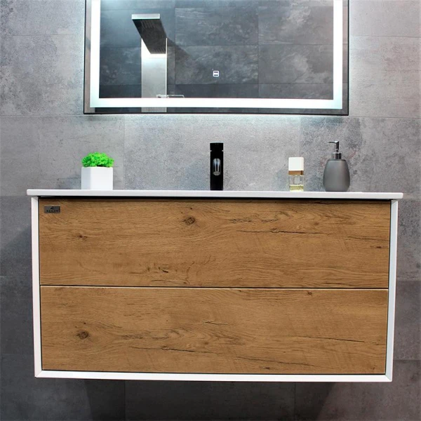 Тумба з раковиною REXON Reina RX95/100 Glossy White/Mo 19510M - фото 0