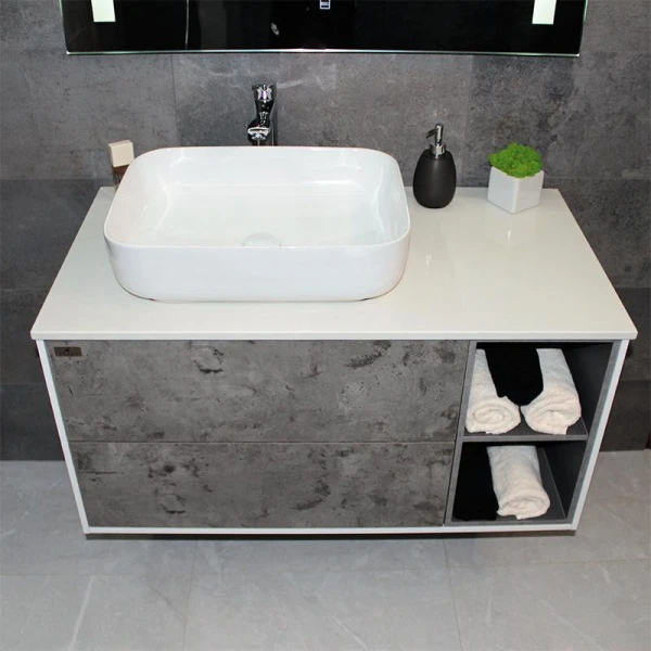 Тумба з раковиною REXON Ombra RX99CG/100 Glossy White/Espresso - фото 8