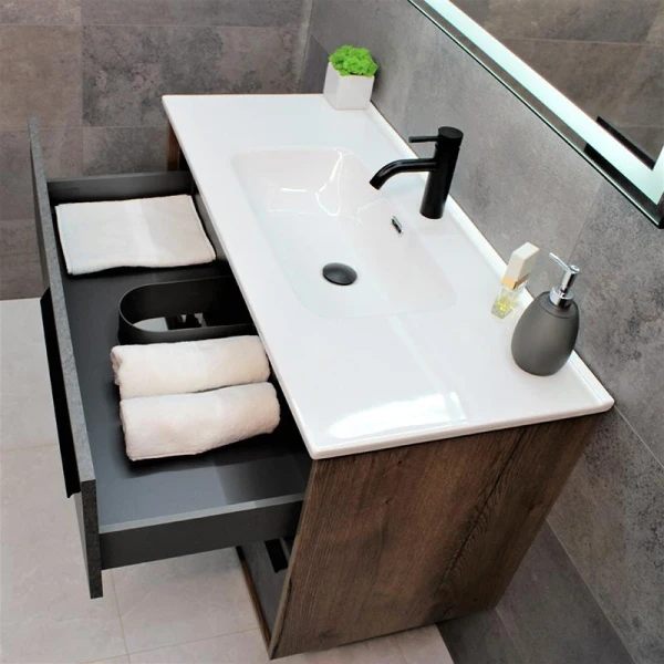 Тумба із раковиною REXON Marmo RX37A/100 Mica& Charlie Oak 13710M - фото 1