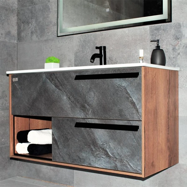 Тумба із раковиною REXON Marmo RX37A/100 Mica& Charlie Oak 13710M - фото 5