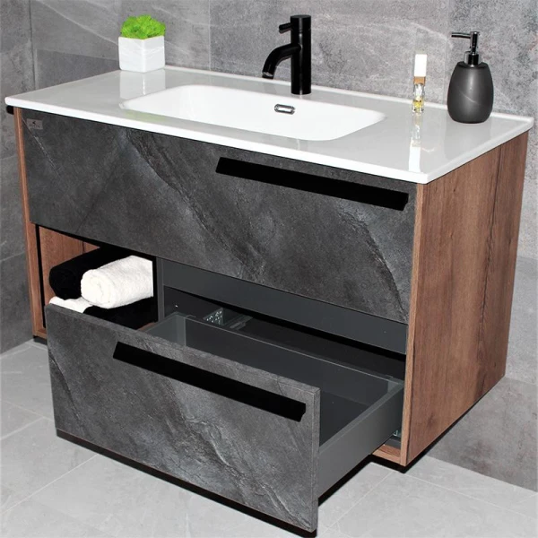 Тумба із раковиною REXON Marmo RX37A/100 Mica& Charlie Oak 13710M - фото 8