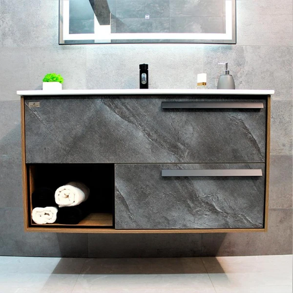 Тумба із раковиною REXON Marmo RX37A/100 Mica& Charlie Oak 13710M - фото 0