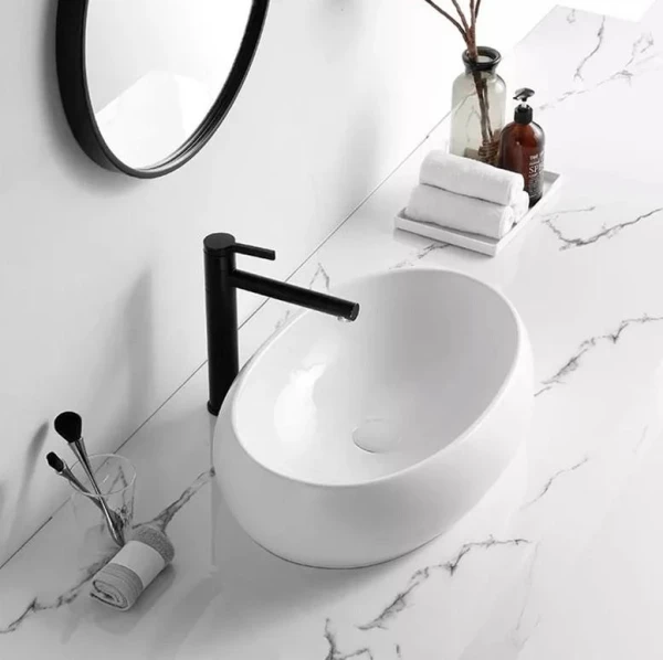 Умивальник накладний DUSEL RIMINI 480450W 480*330*140мм - фото 1