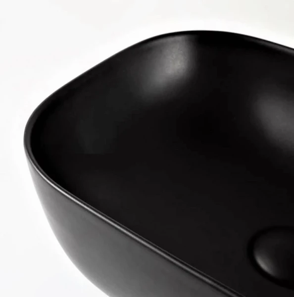 Чорний накладний умивальник DUSEL LINDI 490151B 490*390*145мм - фото 2