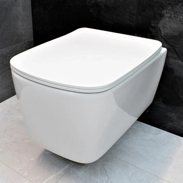 Підвісний безободковый унітаз DUSEL BYRON без бачка DWHT10202130 з сидінням Soft Close дюропластів - фото 0