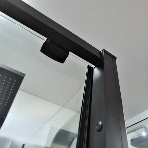Душова кабіна Dusel DSL191B+195B Black Matt 120х80х190, двері розсувні - фото 4