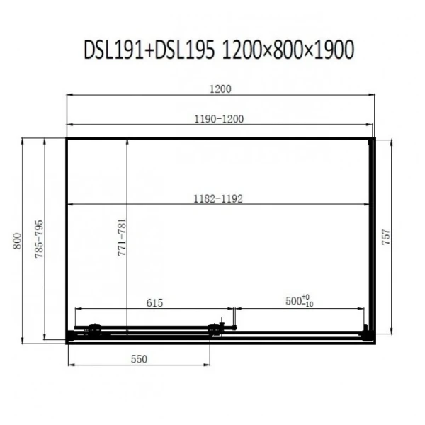 Душова кабіна Dusel DSL191B+195B Black Matt 120х80х190, двері розсувні - фото 6
