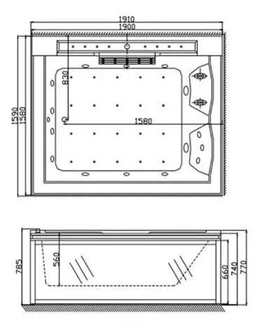 Гідромасажна ванна Golston G-U2607L лівостороння, 1910x1590x770 мм - фото 7