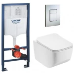 Инсталляция GROHE Rapid SL 38772001+ Унитаз подвесной DUSEL LUNAR+ Сидение + Панель, 928809