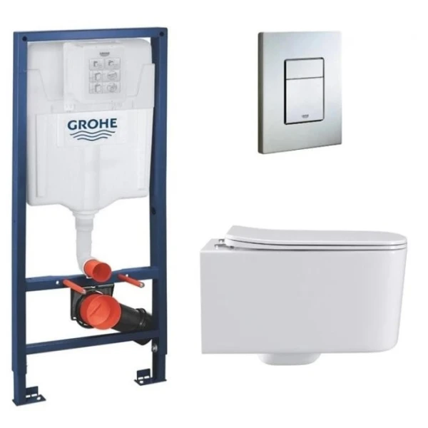 Інсталяція GROHE Rapid SL 38772001+ Унітаз підвісний DUSEL BYRON + Сидіння + Панель змиву (928803) - фото 0