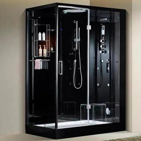 Гідромасажний бокс GOLSTON G-U692BB чорний 120х85х223 R - фото 9