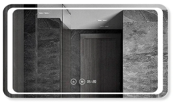 Дзеркало Dusel DE-M3031 75x100 з годинником і Bluetooth - фото 0