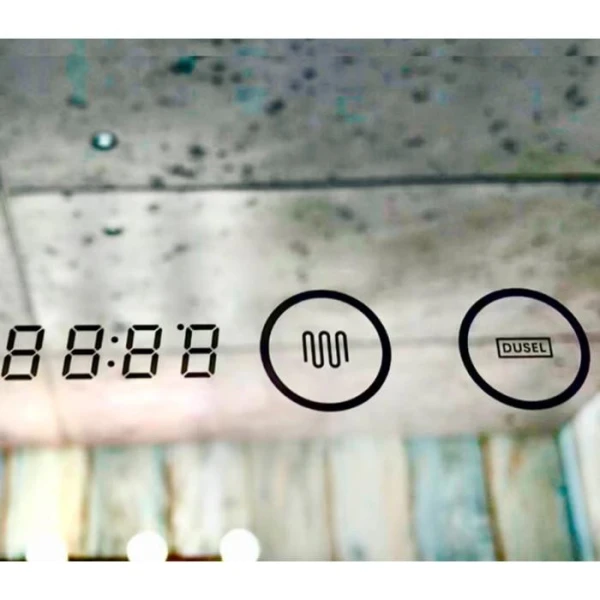 Дзеркало DUSEL LED DE-M2071D Black кругле 80смх80см, підігрів+годинник/темп - фото 1