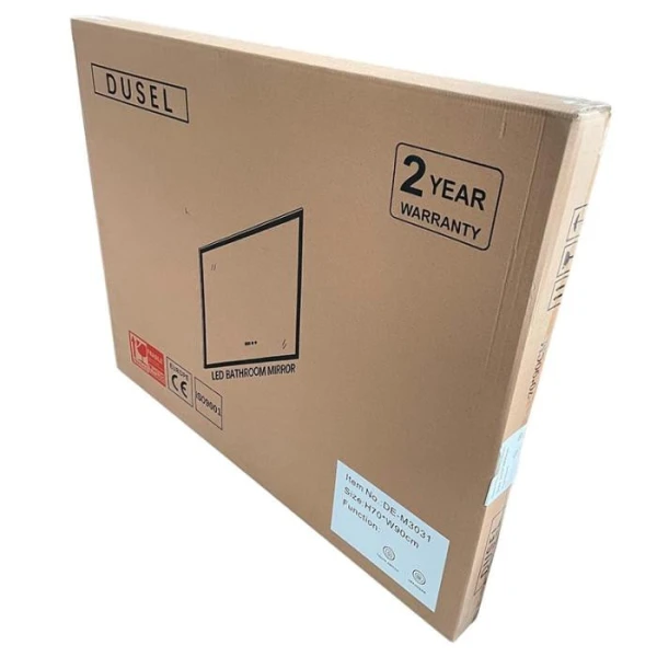 Дзеркало DUSEL LED DE-M2071D Black кругле 80смх80см, підігрів+годинник/темп - фото 4