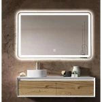 Зеркало DUSEL LED DE-M0065D Silver 100смх75см, сенсорное включение+подогрев, 606512