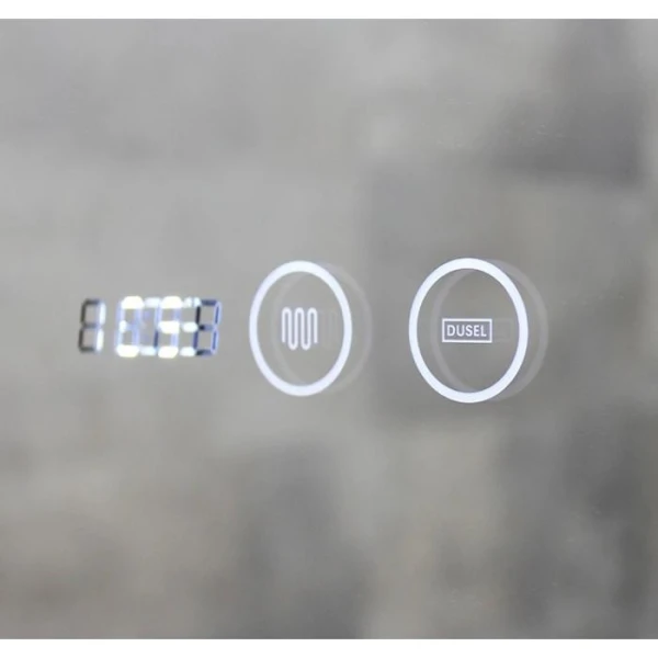 Дзеркало DUSEL LED DE-M0065D Silver 65смх80см сенсорне включення + підігрів+ годинник/темп - фото 1