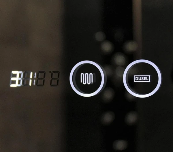 Дзеркало DUSEL LED DE-M0065D Black 100смх75см сенсорне включення + підігрів+ годинник/темп - фото 4