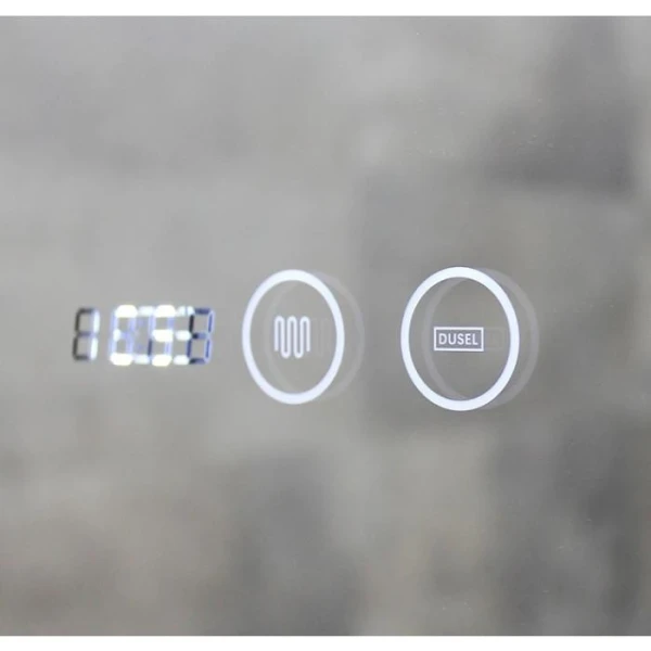 Дзеркало DUSEL LED DE-M0065D Black 65смх80см, підігрів+ годинник/темп - фото 1